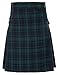 Men's Traditional Scotland Black Tartan Utility Kilt Black Watch L