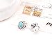 Ginasy Bohemia Spiral Drop Earrings Teardrop Simulated Turquoise Dangle Earrings Fashion Jewelry for Women Girls Valentines Day Gifts (Flower shape)
