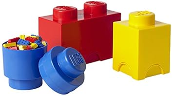 LEGO Storage Brick 4-Piece Set, Bright Red, Blue & Yellow