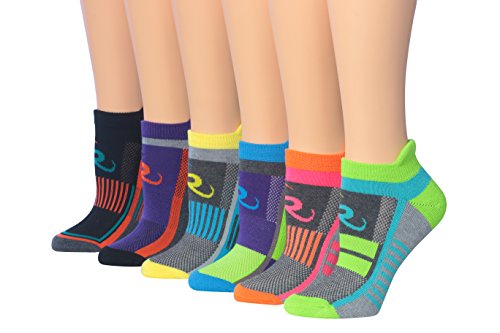 Ronnox Women's 6-Pairs Low Cut Running Athletic Performance Socks, RLT12-A, Small/Medium