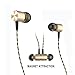 Earphones,TRONOE Sport HIFI In-Ear Earbuds Heaphones Headset Earphones with Noise Isolating Headset Magnet Attraction Earphones with Mic and Volume Control (Goden)