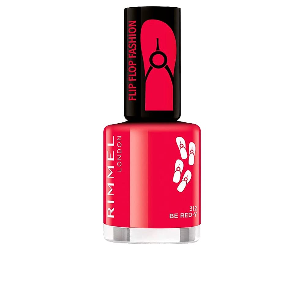 Rimmel 60 Second Super Shine Nail Polish Flip Flop 312, Be Red Y, 8 ml (Pack of 1)