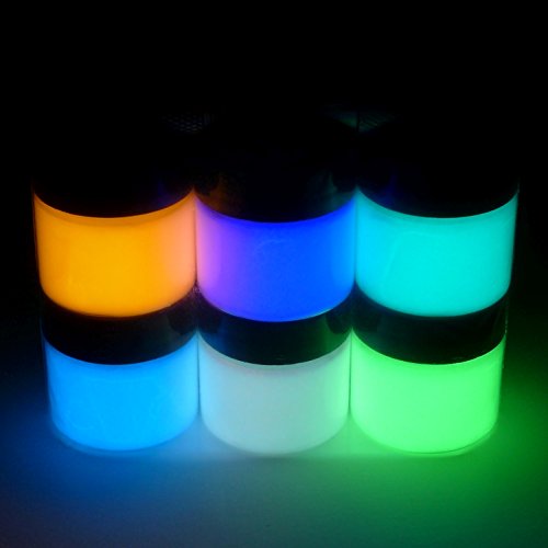 Art  N Glow Artist s Acrylic Glow In The Dark Paint with Charging Light, 1/2 Fluid Ounce (6-Pack), Neutral Variety