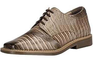 LIBERTYZENO Boys Lizard Print Genuine Leather Kids & Toddlers Lace Up Oxford Dress Shoes for Easter Gift