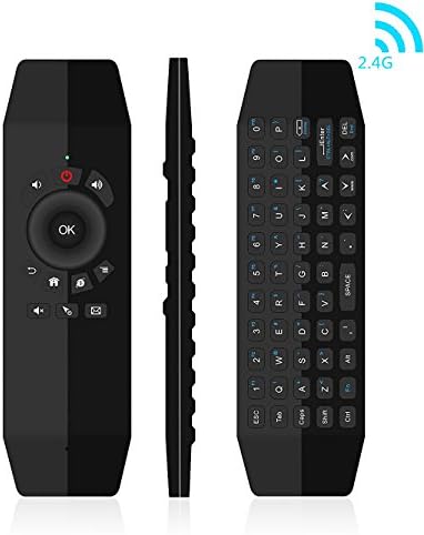 2.4G Mini Keyboard Air Mouse with IR Learning, 6-Axis Mini Wireless Keyboard Mouse with 3-Gyro &amp; 3-Gravity Sensor for PC HTPC IPTV Smart TV and Android TV Box Media Player (Wirelss Keyboard X5)