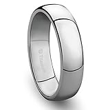 6MM Mens Titanium Ring Classic Wedding Band with Polished Finish