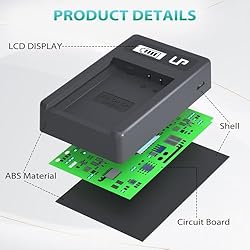 LP LP-E10 Charger, Charger with LCD Display, USB