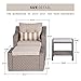 SOLAURA Outdoor Patio Furniture Set 7-Piece Grey Wicker Conversation Furniture Set Patio Lounge Chairs with Ottoman & Loveseat with Glass Coffee Table (Pillow Included)