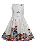 Arshiner Kids Girls Sleeveless Flower Printed Summer Party Dress