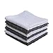 Nirisha Cotton Terry Kitchen Dishcloth - 6 Pack - Grey & White - 12 x 12 Inches - 400 GSM - 100% Ringspun 2 Ply Cotton - Box Weave - Soft & High Absorbent