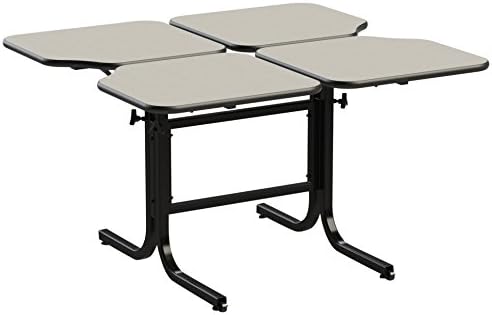 Living Made EZ LMZ-V1-4.2.2-6405 Wheelchair Accessible Butterfly Table, 4 Person, Double Pedestal, Formica Elm Color