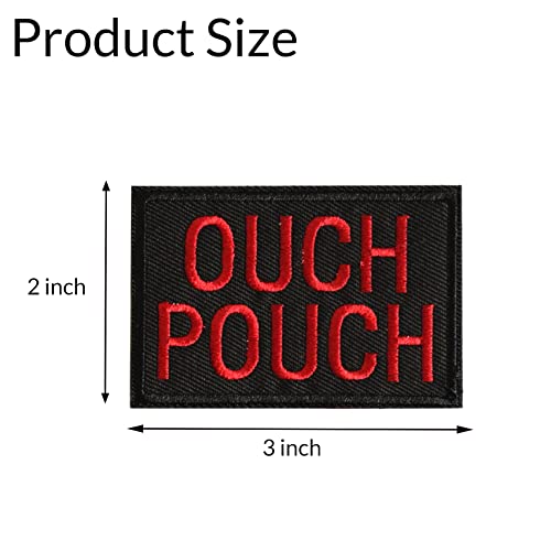 GYGYL 2Pcs Tactical Funny Flag Patch, Ouch Pouch Embroidered Patch, Hook Fastener American Military Patches Set for Tactical Caps, Bags, Backpacks, Tactical Vest, Military Uniforms