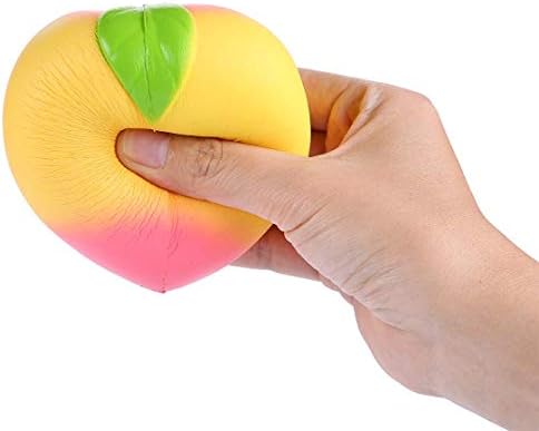Rienar Jumbo Colossal Squishy Peach Very Soft Slow Rising Cream Scented, 4 inches,Yellow