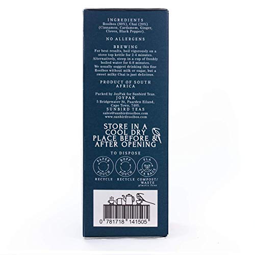 Sunbird Rooibos Chai Rooibos | Roter Tee Blend mit Chai | 20 kompostierbare Beutel | Rare Premium Rooibos | 100… – Bild 4