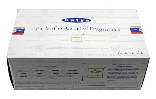 Satya Incense Set of 12 Nag Champa, Super Hit, Sacred Sandalwood, Pure Patchouli, Mystic Rose, Vanilla, Prana, Natural… - Image 3