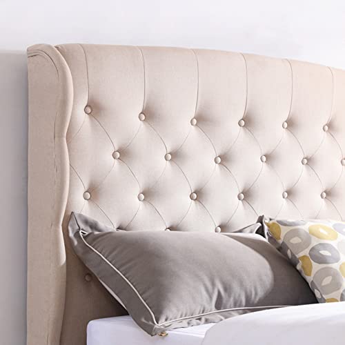 Classic Brands Coventry Upholstered Platform Bed Headboard and Metal