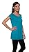 Free to Live Women's Long Flowy Short Sleeve or Sleeveless Tunic (XL, Jade)
