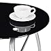 Tangkula 3 Piece Dining Set Modern Metal Frame Glass Top Table and 2 Chairs Set Home Kitchen Bistro Pub Breakfast Furniture, Black and Silver