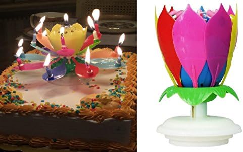 2 PAK Birthday Candles, Lotus Flower Amazing Musical Birthday Candl