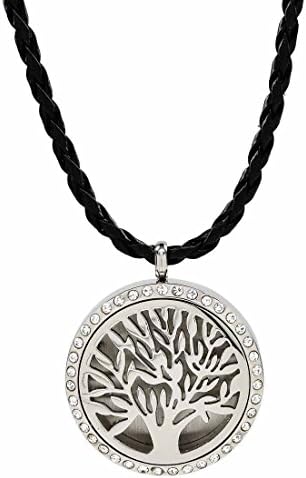 Tree of Life Essential Oil Diffuser Locket Pendant Necklace