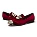 Men Genuine Leather Mens Metallic Textured Slip-on Glitter Loafers Shoes, Red/01, 12 US