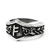 Asgard - Unisex Viking Pewter Adjustable Runic Ring