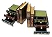 JustNile Vintage Book-Like Decorative Wooden Bookends with Small Drawers, Desktop Organizer Drawer Units, Set of 2