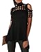 KUFV Womens Short Sleeve Off Shoulder Cutout Open Back Blouse Top T shirts