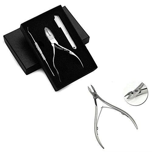 Brendacosmetic Stainless Steel Toenail Clipper Thick Nail Ingrown Nail Clipper Set & False Nail Art Tip Cutter Clipper Manicure Tool Nail Art Tool Edge Cutter