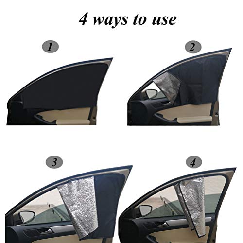 Side Window Sunshades for Car - 2 Pcs Front Sun Shades for Baby Women Men Black Car Curtains Foldable Upgraded Version of Magnetic(Front-2) - Thumbnail 7