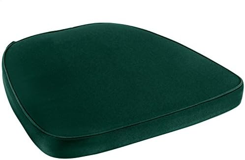 Prime Comfort Chair Pad | Seat Padded Cushion with a Polycore Thread Soft Fabric with Straps and Removable Zippered Cover (Forest Green)