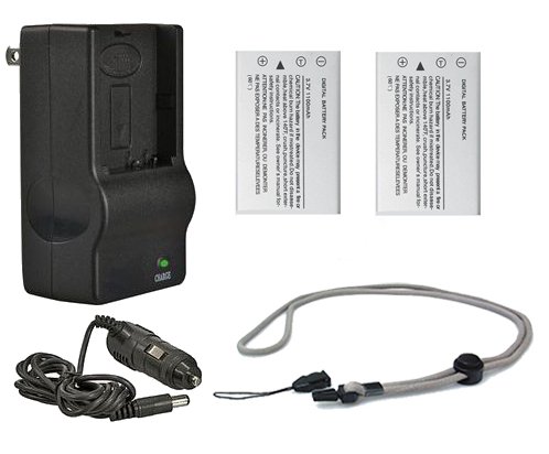 Nikon CoolPix P510 High Capacity Batteries (2 Units) + AC/DC Travel Charger + Krusell Multidapt Neck Strap (Black Finish)