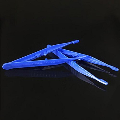 10pcs Disposable Medical Tweezers Small Plastic Tweezers Blue