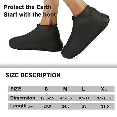 Nirohee Silicone Shoes Covers, Shoe Covers, Rain Boots Reusable Easy to Carry for Women, Men, Kids. (Gray, S) - Thumbnail 7