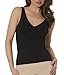 Aha Moment by N-Fini Women's Dbl V-Neck tank shaper built-in underwire bra
