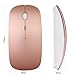 Wireless keyboard and mouse Set, Hi-azul Compact Low-noise 2.4GHz Wireless Keyboard and Mouse Combo with Number Pad for Home and Office Use (Rose Gold)