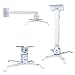 Henxlco Universal Extendable Adjustable Tilt DLP LCD Ceiling Projector Mount Bracket White