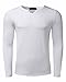 MODCHOK Men's Casual Long Sleeve T Shirts V Neck Sweatshirts Slim Fit Tops White L
