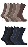 Men's 100% Cotton Ribbed Classic Socks (Pack Of 6) US Size 7-12