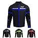 HWK Mesh Motorcycle Jacket Riding Air Motorbike Jacket Biker CE Armored Breathable (Medium, Blue)