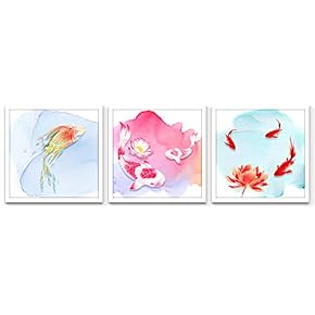 Wall26-3 Panel Canvas Wall Art- Chinese Style -Giclee Painting Wall Bedroom Living Room Home Decoration - 12"x12"x3 Panels