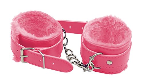 Fashion Leather Handcuffs Cuffs Adjustable Plus Sleeping Mask Set (Pink) (Pink 2)
