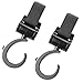 Stroller Hooks - (2 Pack) Multi Purpose Clips - Fit Any Stroller - 100% Satisfaction Or Money Back - Hangers for Baby Diaper Bags, Groceries, Purse - Great Accessory when Jogging, Walking Or Shopping