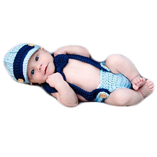 Baby Photography Props Boy Girl Photo Shoot Outfits Newborn Crochet Costume Infant Knitted Clothes Gentleman Hat Tie Rompers