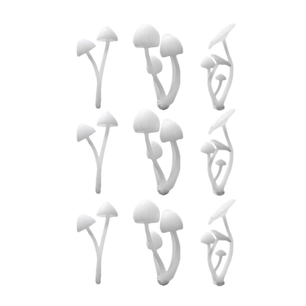 Milisten 9pcs Plastic Small Mushrooms, Mini Mushroom Resin Filler for DIY Resin Jewelry Making Art Craft (Style Random)