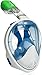 Easy Snorkel Full Face Snorkeling Mask - 180 Panoramic View for Increased Visibility, Tubeless Technology Snorkeling Gear Prevents Gag Reflex - (Blue/White, L/XL)