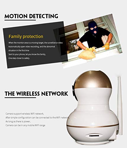 Surveillance Cameras,Home Security Camera System with Monitor Motion Detection Alert Wall Mount Waterproof, 1280x720p Wireless Wifi Camera Motion Detection Built-in Microphone,WiFi Webcam (White)