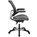 Modway Edge Mesh Back and White Vinyl Seat Office Chair With Flip-Up Arms - Computer Desks in Gray