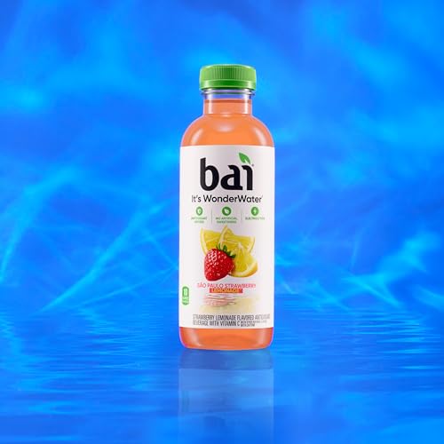BAI ANTIOXIDANT INFUSED WATER BEVERAGE, SÃO PAULO STRAWBERRY LEMONADE, WITH VITAMIN C AND NO ARTIFICIAL SWEETENERS, 18 FLUID OUNCE BOTTLE, 6 PACK