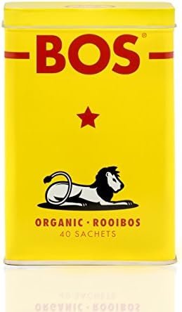 Red Rooibos Tea in Unbleached Tea Bags ~ Organic, Natural, Caffeine Free &amp; Delicious, Rich in Antioxidants, Electrolytes &amp; Minerals, Sustainably Produced in South Africa, 40-Pack TIN by BOS